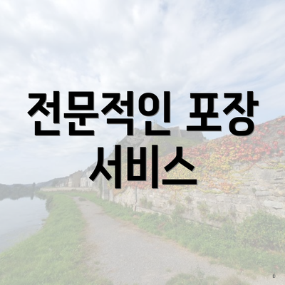 전문적인 포장 서비스