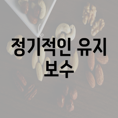 정기적인 유지 보수