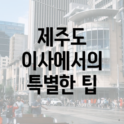 제주도 이사에서의 특별한 팁