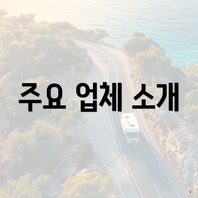 주요 업체 소개