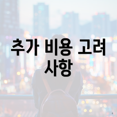 추가 비용 고려 사항