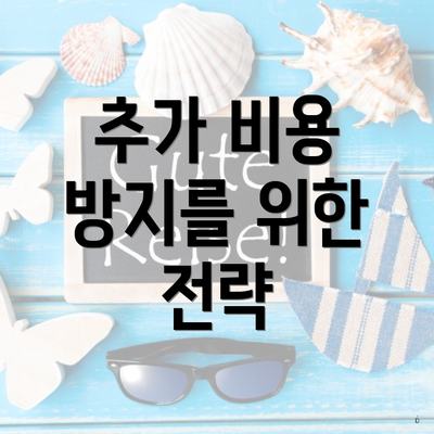 추가 비용 방지를 위한 전략