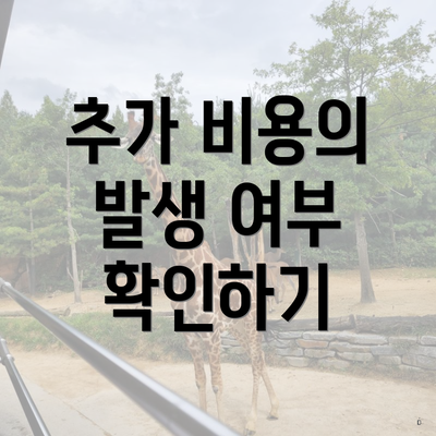 추가 비용의 발생 여부 확인하기