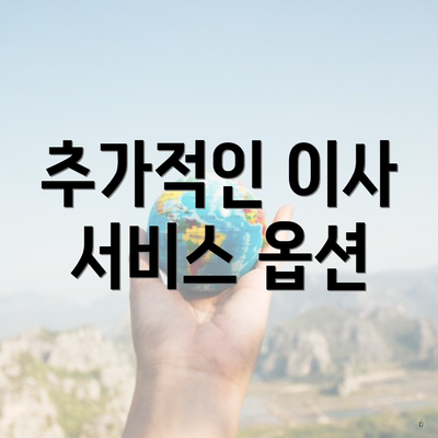 추가적인 이사 서비스 옵션