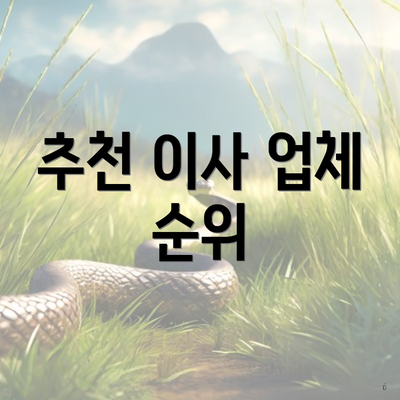 추천 이사 업체 순위