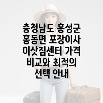 충청남도 홍성군 홍동면 포장이사 이삿짐센터 가격 비교와 최적의 선택 안내