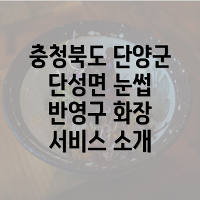 충청북도 단양군 단성면 눈썹 반영구 화장 서비스 소개