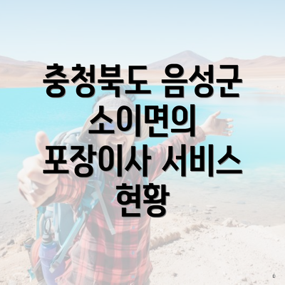 충청북도 음성군 소이면의 포장이사 서비스 현황