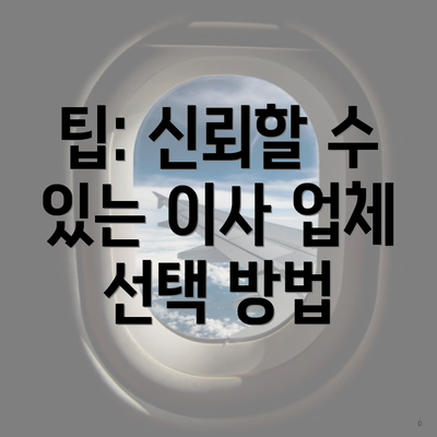 팁: 신뢰할 수 있는 이사 업체 선택 방법