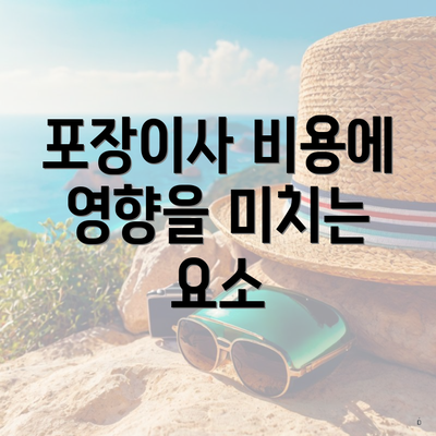 포장이사 비용에 영향을 미치는 요소