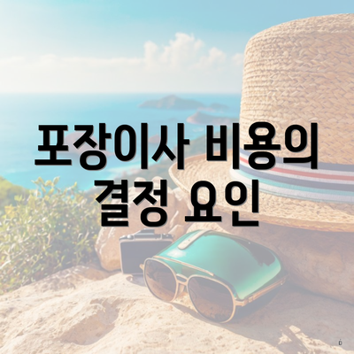 포장이사 비용의 결정 요인