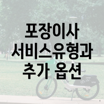 포장이사 서비스유형과 추가 옵션