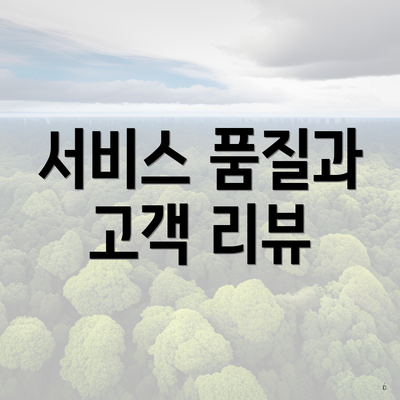 서비스 품질과 고객 리뷰