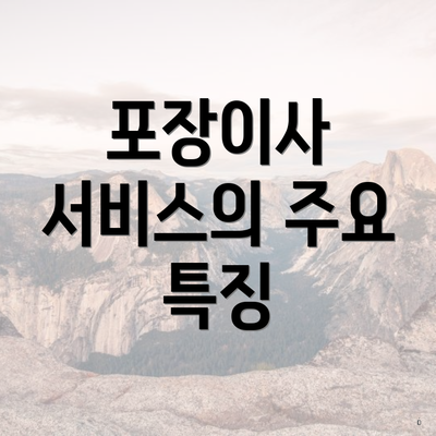 포장이사 서비스의 주요 특징